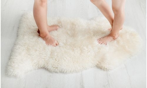 How do you clean a pure sheepskin rug?