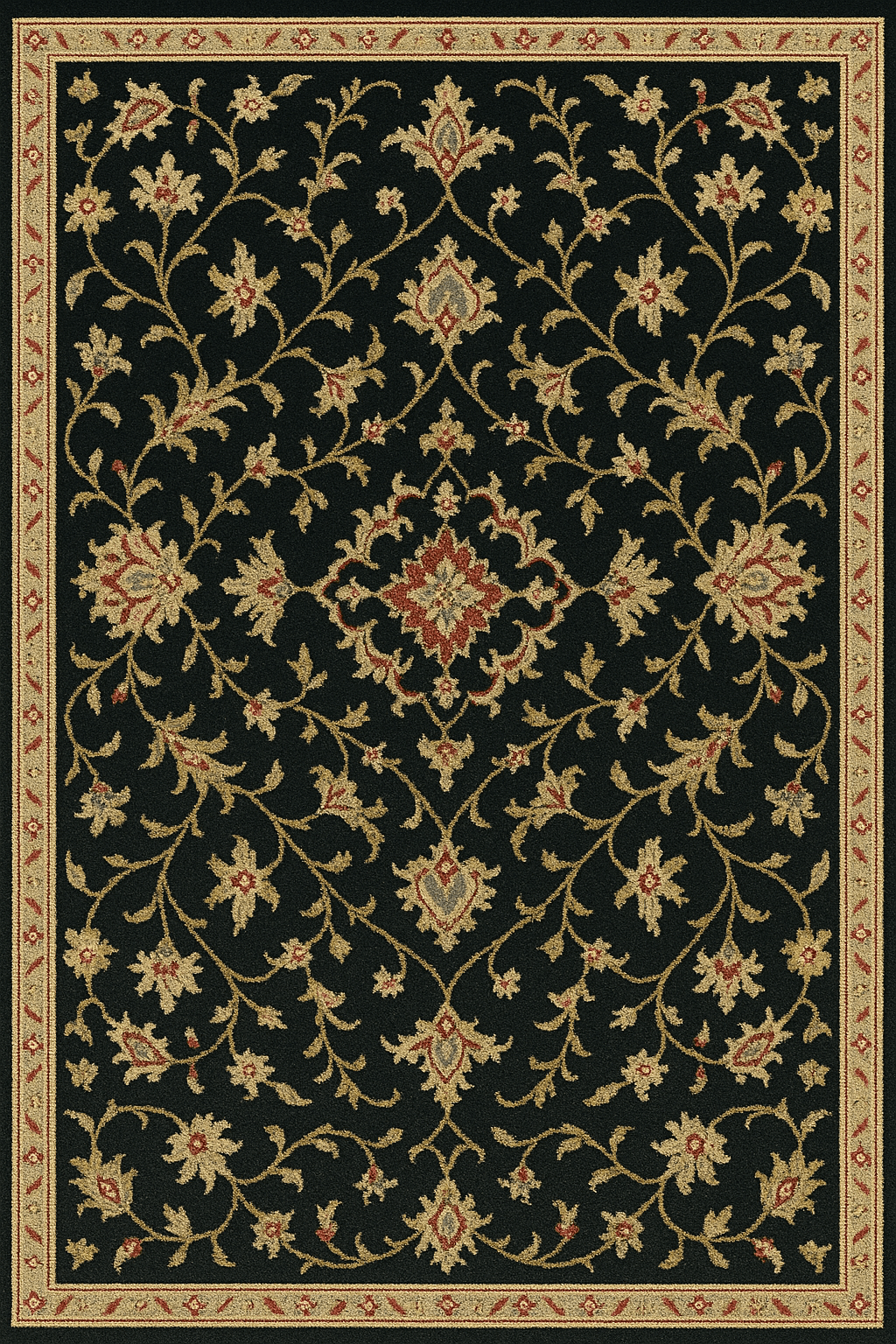 The same rug after expert reweaving, fringe rebuild, and color restoration at ABC Decorative Rugs.