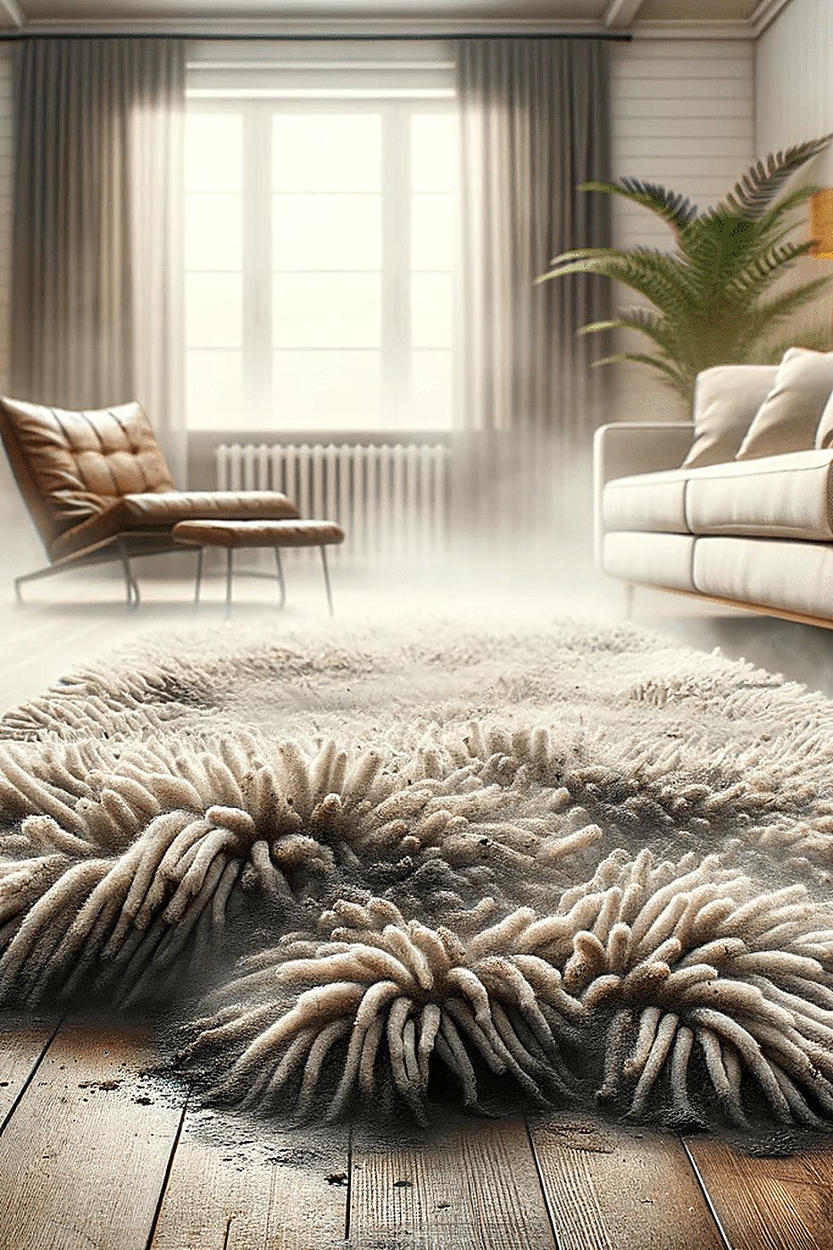 Hand-cleaned deep-pile shag rug — by ABC Decorative Rugs